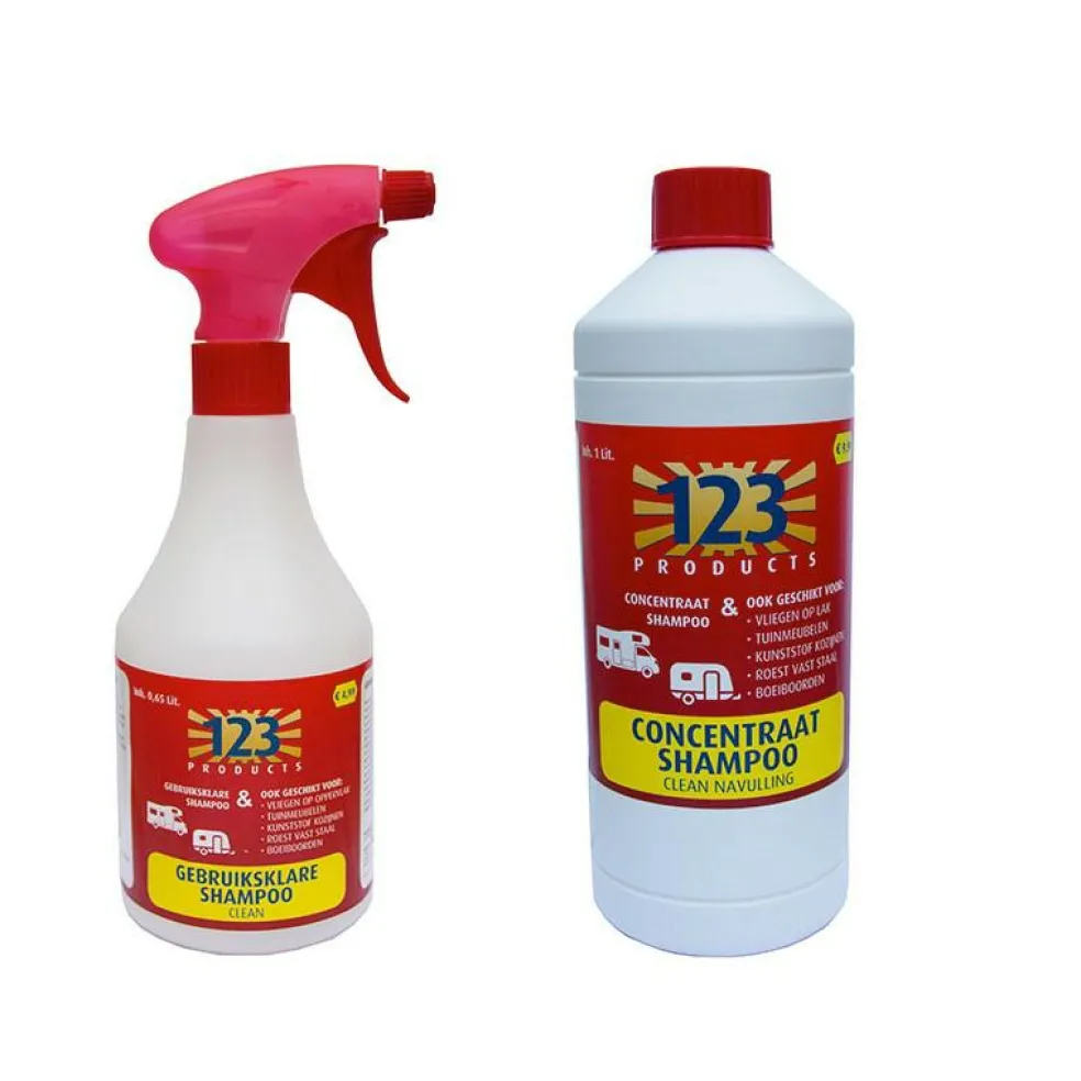 123 Products Clean Shampoo spuitflacon en navulverpakking voordeelpakket 650 ml
