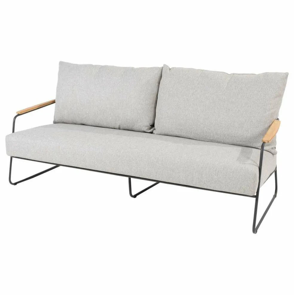 4 Seasons Outdoor Balade loungebank antraciet zwart teak