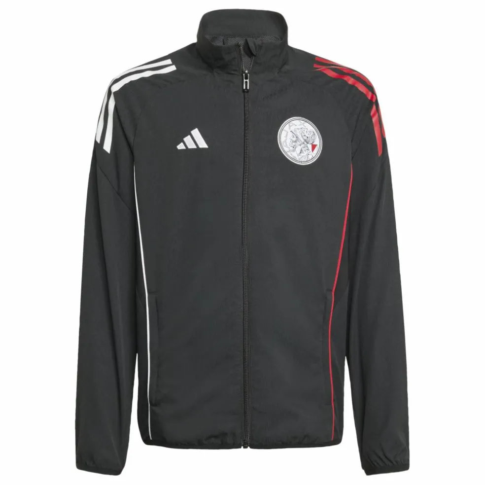 Adidas Ajax Tiro 25 trainingsjack junior black white bold red