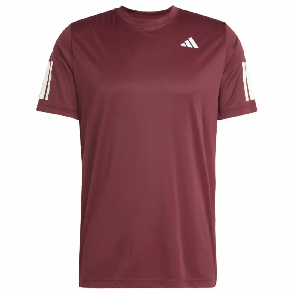 Adidas Club 3-stripes tennisshirt heren shadow red