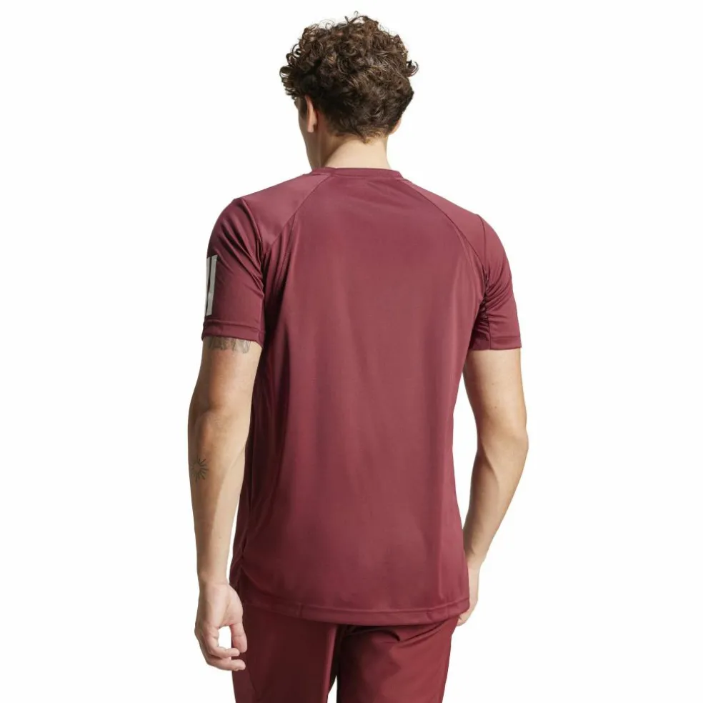 Adidas Club 3-stripes tennisshirt heren shadow red