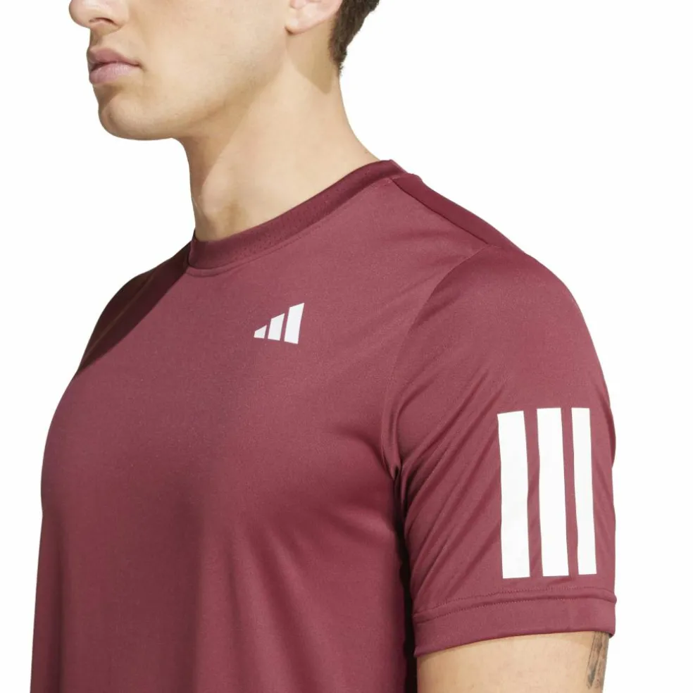 Adidas Club 3-stripes tennisshirt heren shadow red