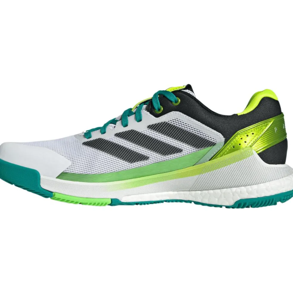 Adidas Crazyquick Boost padelschoenen heren cloud white core black lime burst