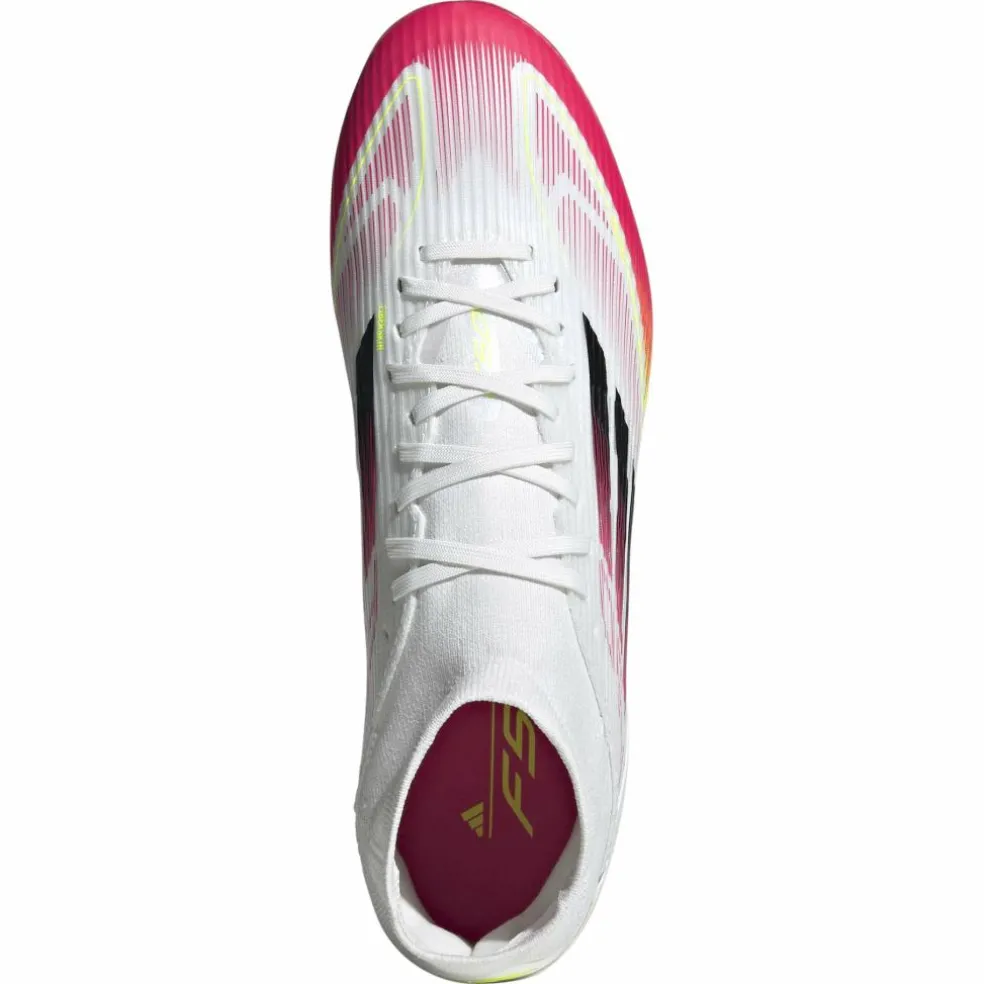 Adidas F50 League FG MG Mid voetbalschoenen heren cloud white core black solar yellow