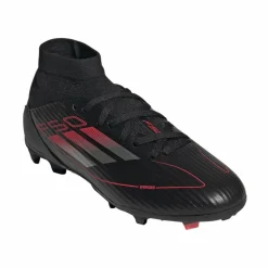 Adidas F50 League Mid FG MG voetbalschoenen junior core black iron metallic lucid red