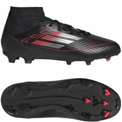 Adidas F50 League Mid FG MG voetbalschoenen junior core black iron metallic lucid red