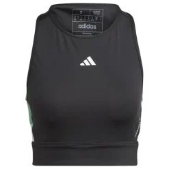 Adidas Techfit Colorblock Cropped Training tanktop dames  black semi court green
