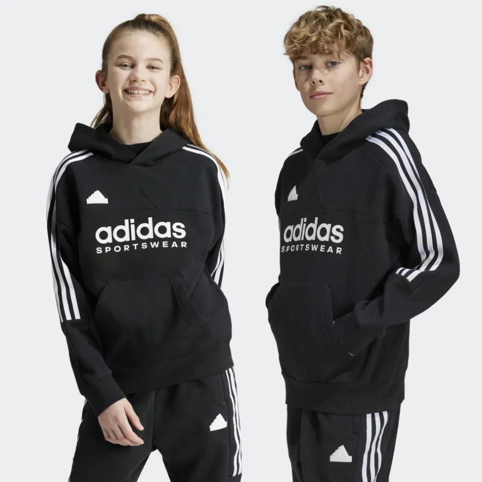 Adidas Tiro fleece hoodie junior black white