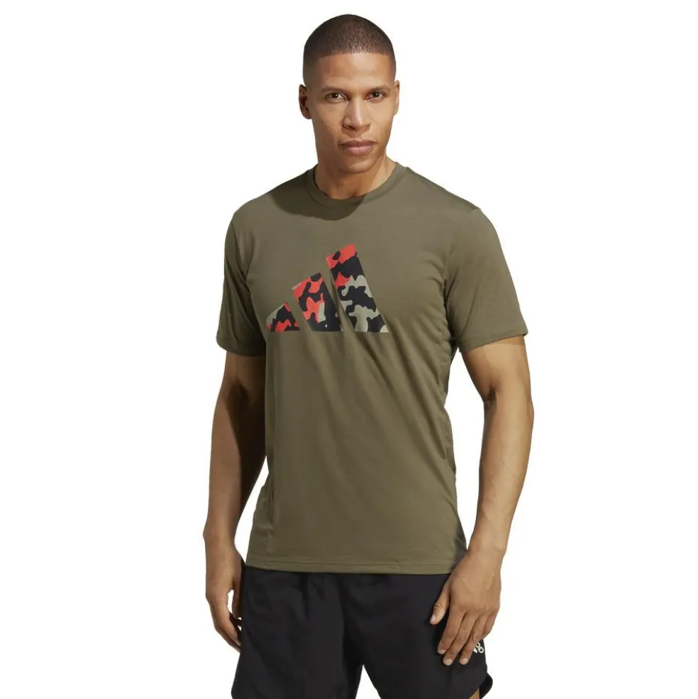 Adidas Train Essentials Seasonal Logo trainingsshirt heren olive strata