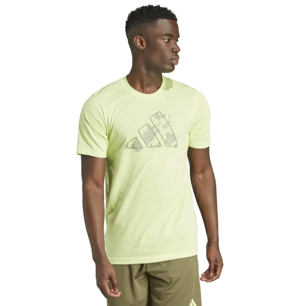 Adidas Train Essentials Seasonal shirt heren pulse lime silver pebble