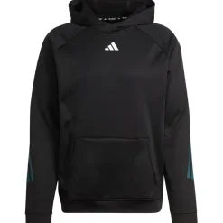 Adidas Train Icons 3-Stripes hoodie heren black arctic night white