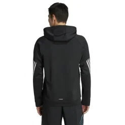 Adidas Train Icons 3-Stripes hoodie heren black arctic night white