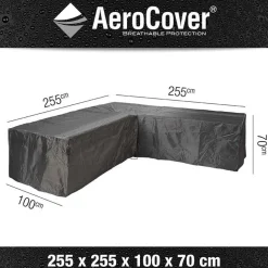 Aerocover Loungesethoes hoekset 255 x 255 x 100 x 70 antraciet
