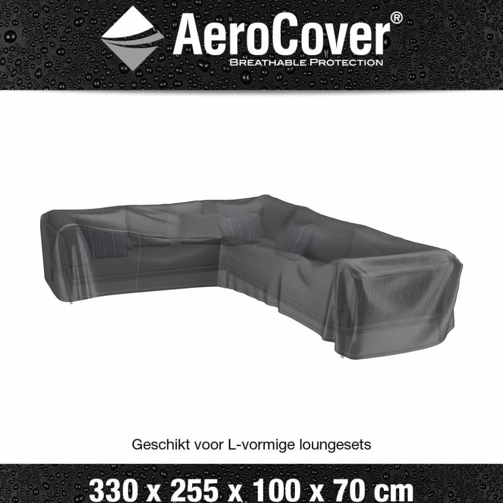 Aerocover Loungesethoes hoekset 330 x 255 x 100 x 70 antraciet