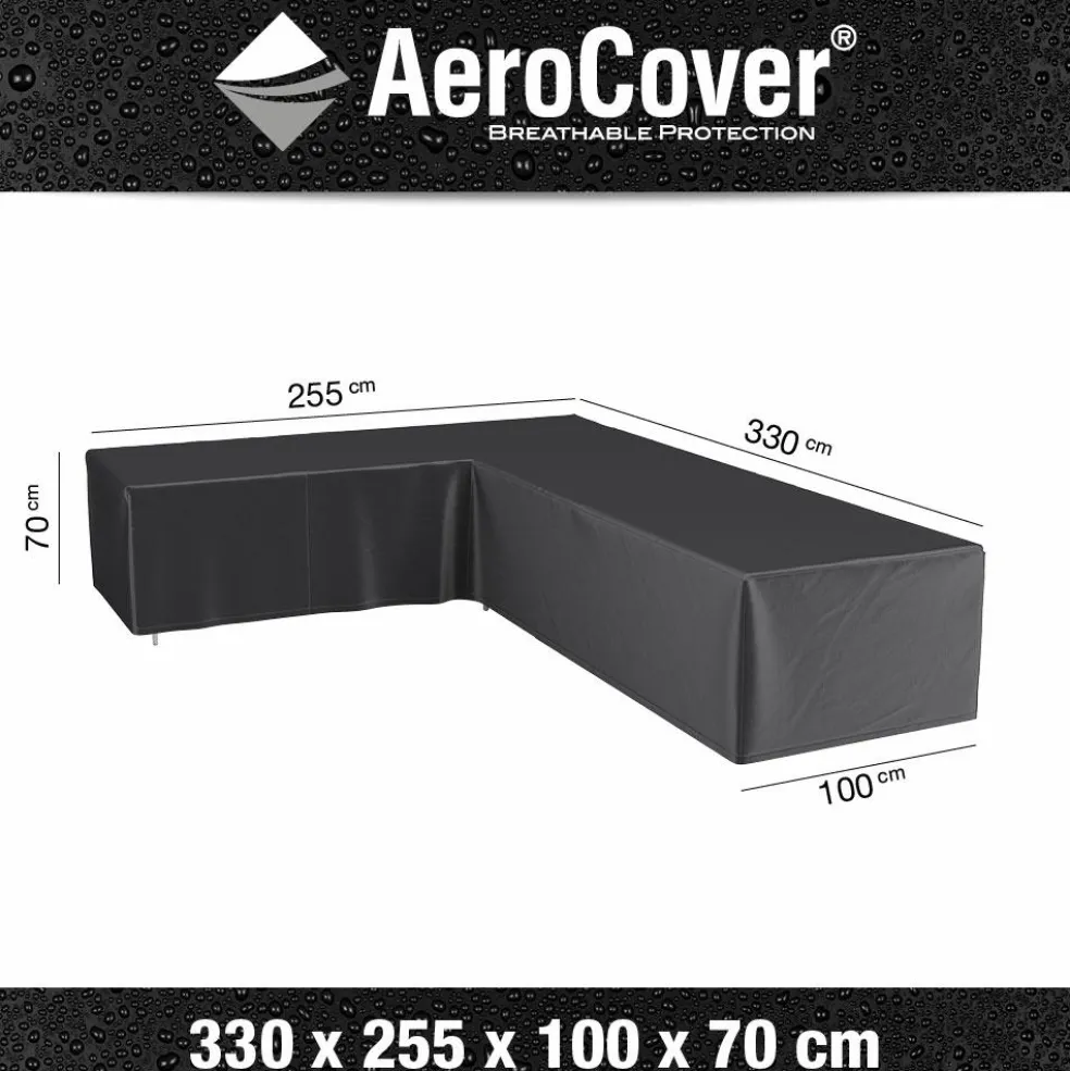 Aerocover Loungesethoes hoekset 330 x 255 x 100 x 70 antraciet