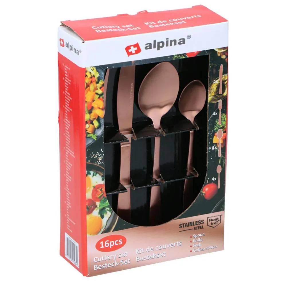 Alpina Bestekset 16-delig koper