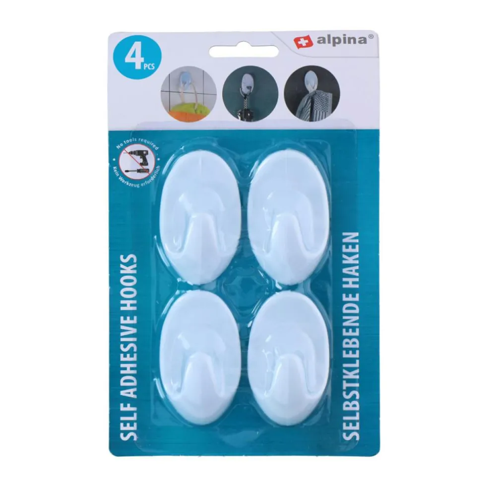 Alpina Zelfklevende Haken 4-6-8 stuks assorti