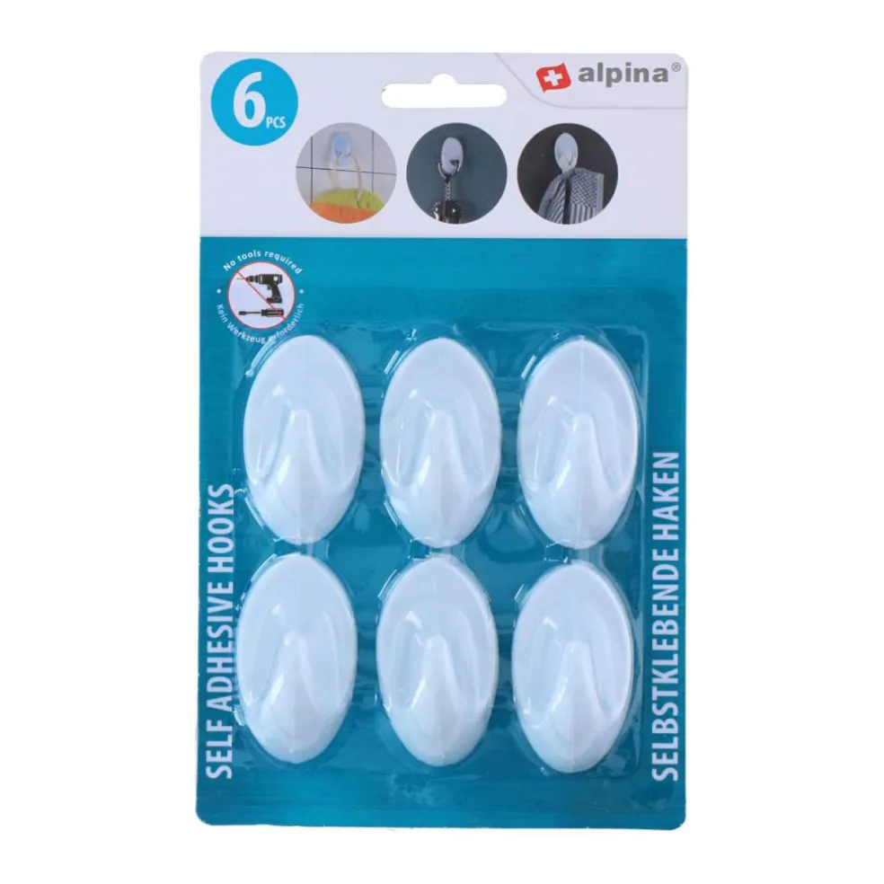 Alpina Zelfklevende Haken 4-6-8 stuks assorti