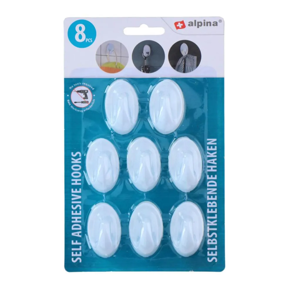 Alpina Zelfklevende Haken 4-6-8 stuks assorti