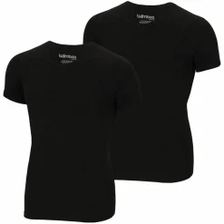 Apollo Bamboo O-hals shirt heren black 2-pack