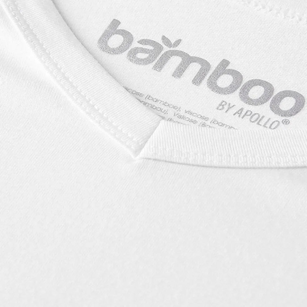 Apollo Bamboo V-hals shirt heren white 2-pack