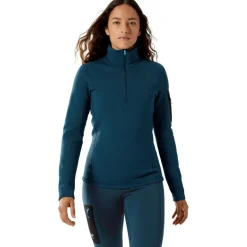Arc'teryx Kyanite Baselayer Zip Neck shirt dames midnight frost