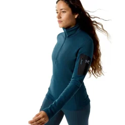 Arc'teryx Kyanite Baselayer Zip Neck shirt dames midnight frost