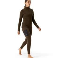 Arc'teryx Kyanite Baselayer Zip Neck shirt dames carob