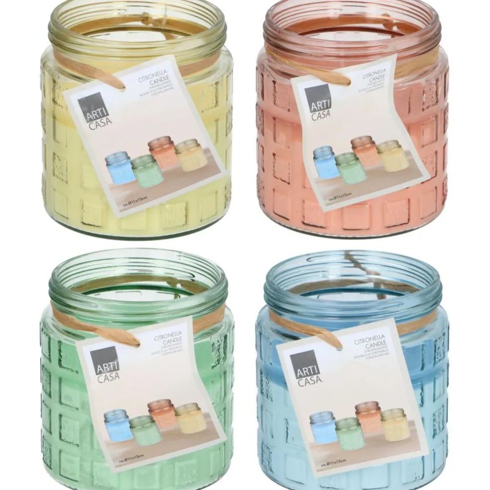 Arti Casa Citronellakaars 4 kleuren assorti