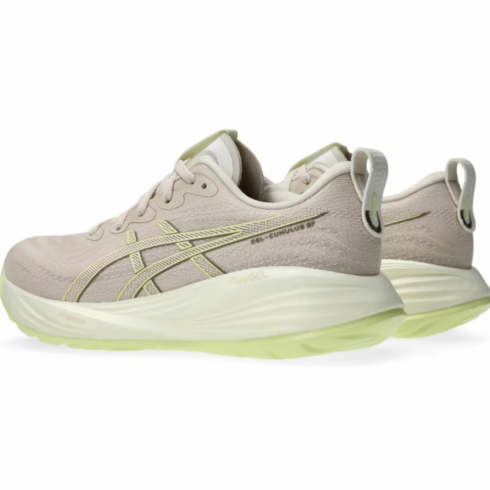 Asics Gel-Cumulus 27 hardloopschoenen dames mineral beige huddle yellow