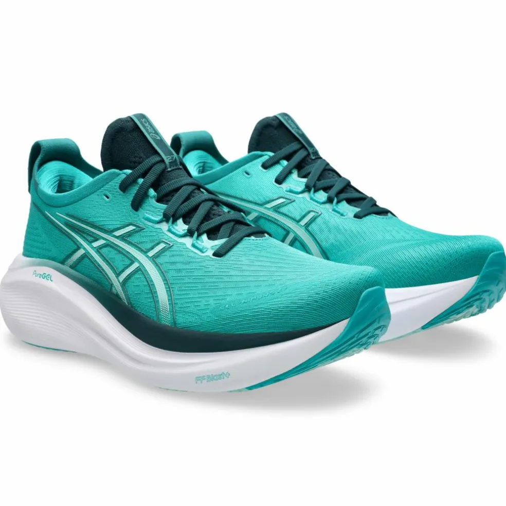 Asics Gel-Nimbus 27 hardloopschoenen heren wave teal saxon green