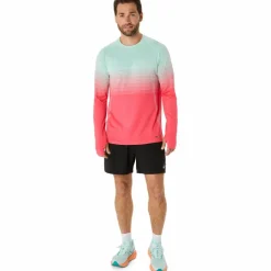 Asics Seamless LS hardloopshirt heren coral reef oasis green