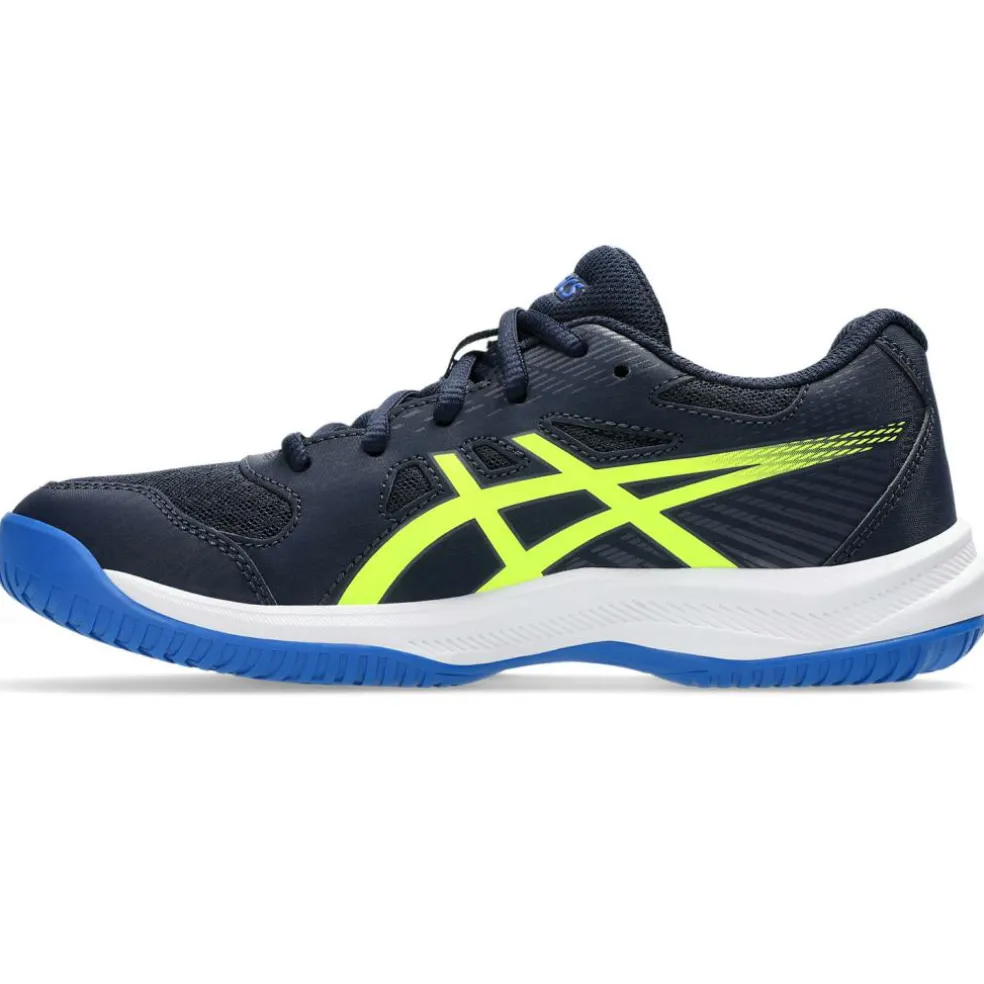 Asics Upcourt 6 GS indoorschoenen junior midnight safety yellow