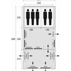 Bardani AirSpace 350 TC opblaasbare tent beige