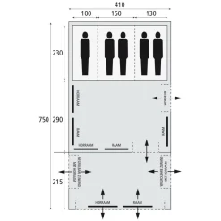 Bardani AirSpace 410 TC opblaasbare tent beige