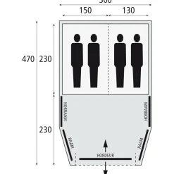 Bardani AirWave 300 opblaasbare tent grey