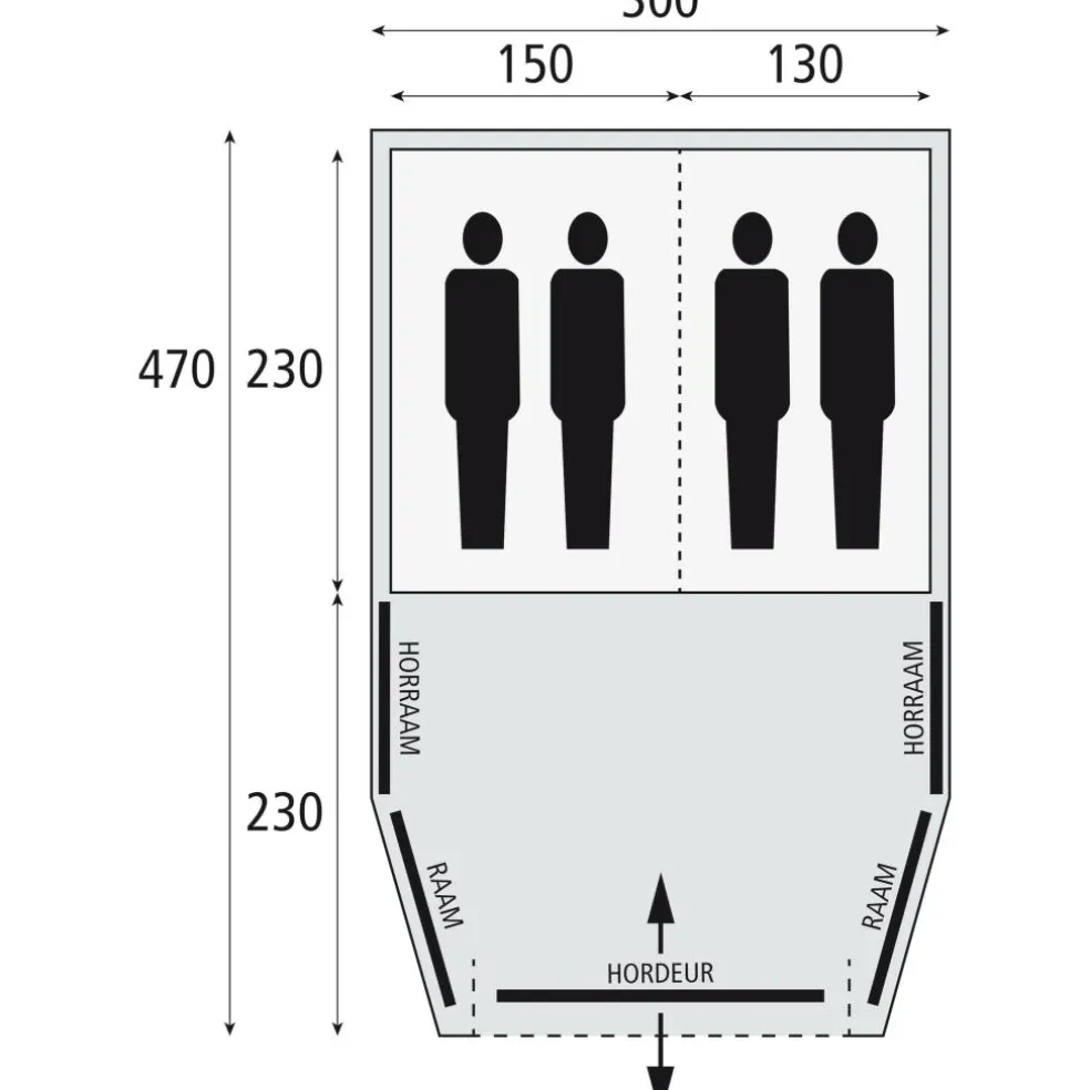 Bardani AirWave 300 opblaasbare tent grey
