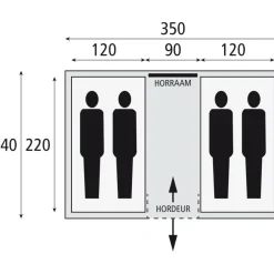 Bardani Amigo 350 vis-à-vis tent grey