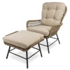 Bardani Boston loungestoel inclusief hocker sahara dust