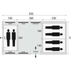 Bardani Porto Grande 650 RSTC tunneltent beige