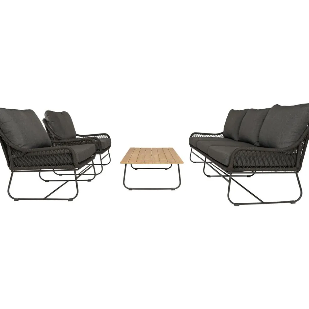 Bardani Riva 4-delig loungeset black