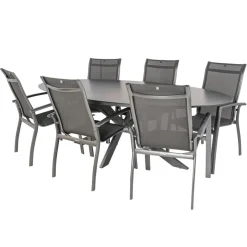 Bardani Varesse 240 x 108 cm Legato stapelbaar 6 tuinset  antraciet