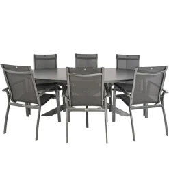 Bardani Varesse 240 x 108 cm Legato stapelbaar 6 tuinset  antraciet