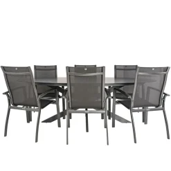Bardani Varesse 240 x 108 cm Legato stapelbaar 6 tuinset  antraciet