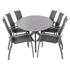 Bardani Varesse 240 x 108 cm Legato stapelbaar 6 tuinset  antraciet