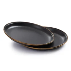 Barebones Emaille plat bord ø 210 mm charcoal 2-pack