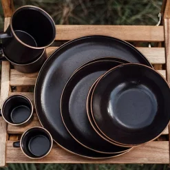 Barebones Emaille plat bord ø 210 mm charcoal 2-pack