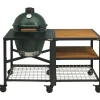 Big Green Egg  Medium houtskoolbarbecue met frame en uitbreidingsframe wood wood grid