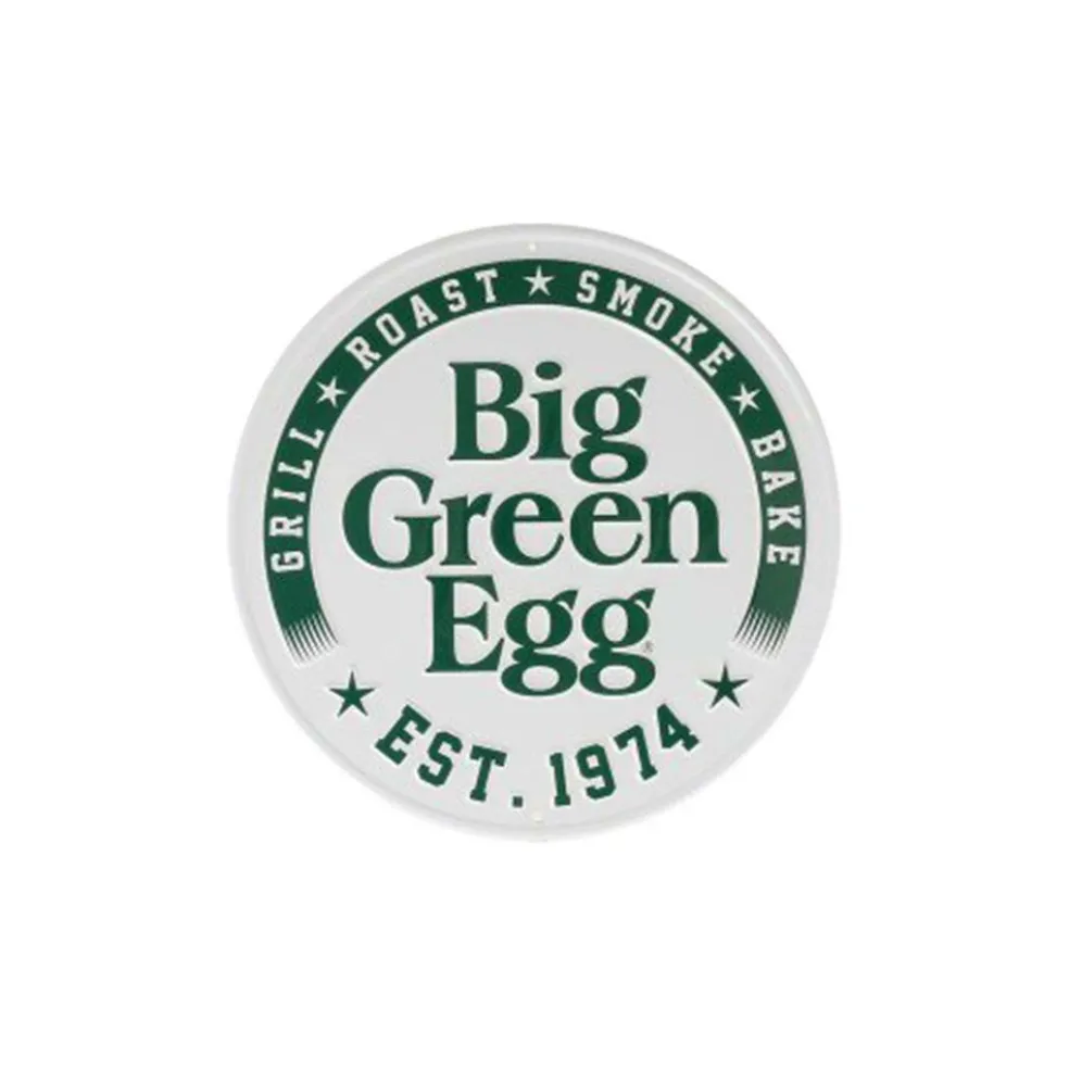 Big Green Egg Round White Sign Est 1974 decoratie