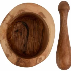 Bowls and Dishes  Olijfhouten vijzel B-keuze 14 centimeter
